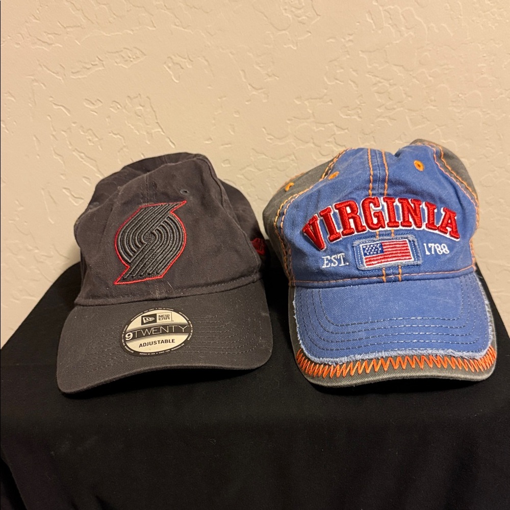 Blue Virginia Cap and Black Sports Cap
